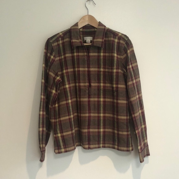 Christopher & Banks Vintage flannel zip up shirt jacket women’s medium - Picture 1 of 6